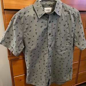 Goodfellow & Co Men's Casual Blue Leaf Print Shirt